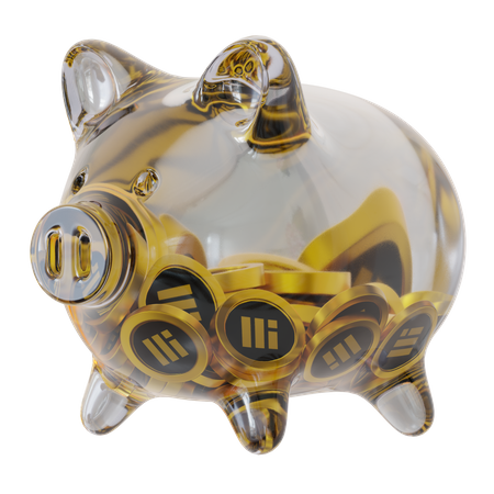 Binance USD (BUSD) Clear Glass Piggy Bank 3D Icon