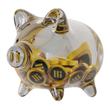 Binance USD (BUSD) Clear Glass Piggy Bank 3D Icon