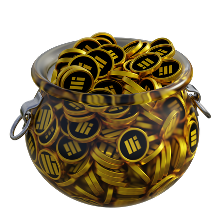 Binance USD (BUSD) Clear Glass Pot  3D Icon