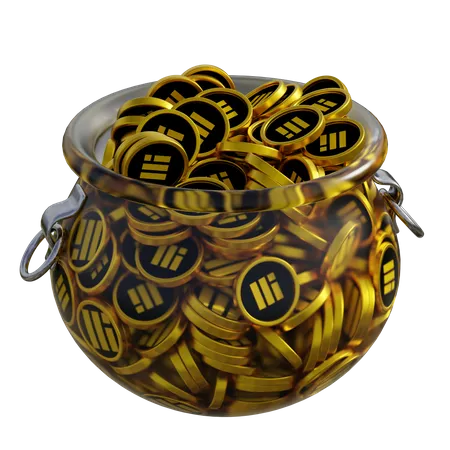 Binance USD (BUSD) Clear Glass Pot  3D Icon