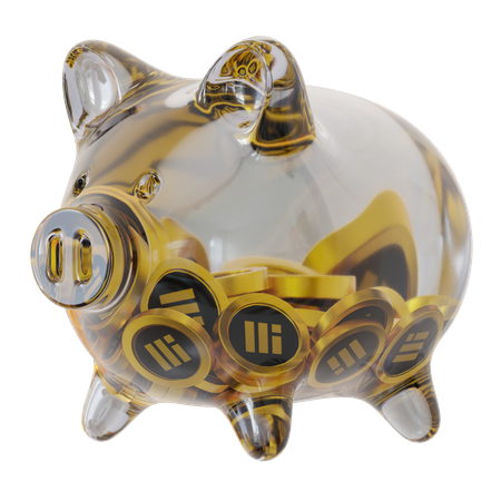 Tirelire en verre transparent Binance USD (BUSD)  3D Icon