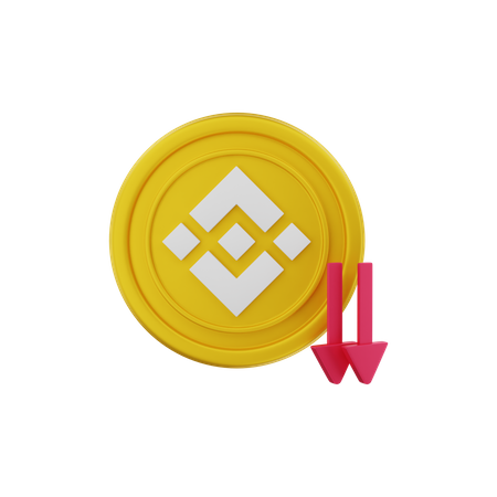 Valor da binance caiu  3D Illustration