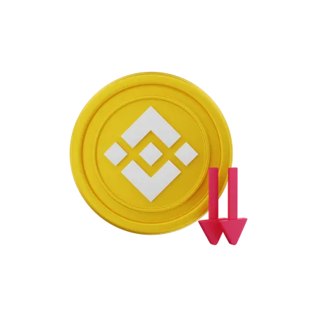 Binance Value Down  3D Illustration