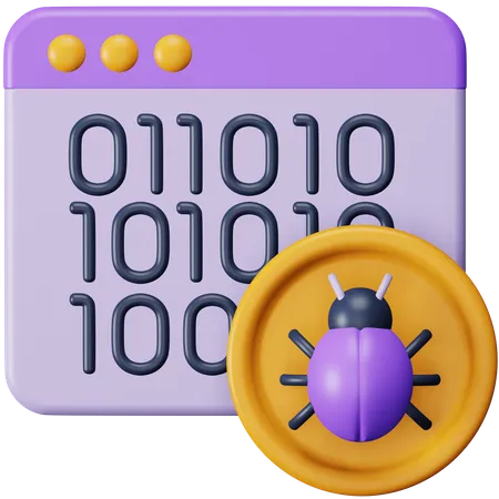 Binary Bug  3D Icon