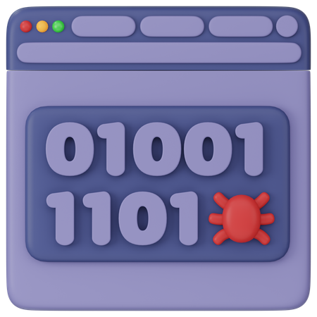 Binary Bug Error  3D Icon