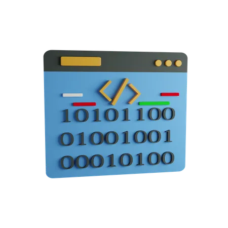 Binary Code 3 D Icon Contains PNG BLEND GLTF And OBJ Files 3D Icon