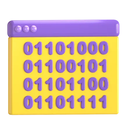 Binary Code 3 D Illustration Good For Cyber Security Design 3D Icon