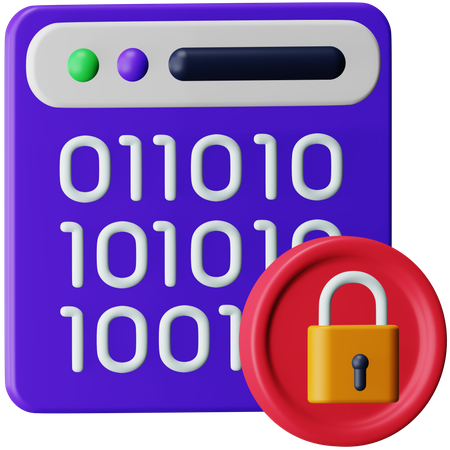 Binary Code Lock  3D Icon