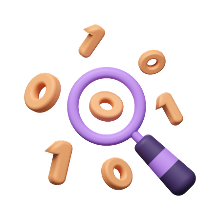 Binary Code Research 3D Icon