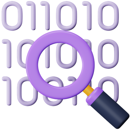 Binary Code Search  3D Icon