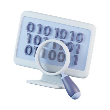 Binary Code Search  3D Icon