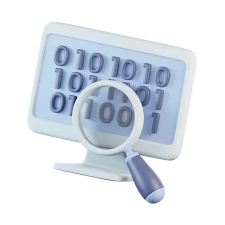 Binary Code Search  3D Icon