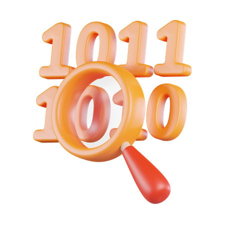 Binary Code Search  3D Icon