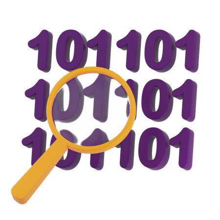 Binary Code Search  3D Icon