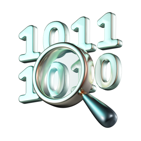 Binary Code Search  3D Icon