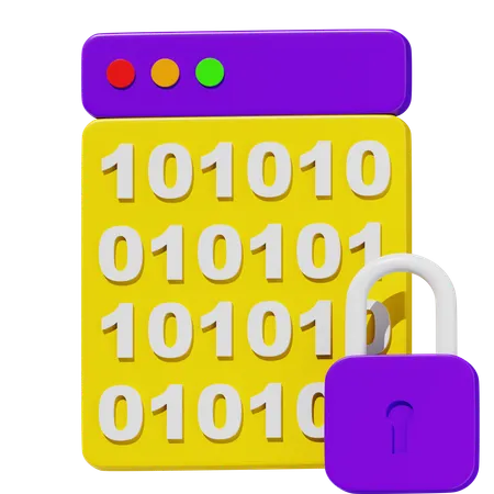 Binary Code Security  3D Icon