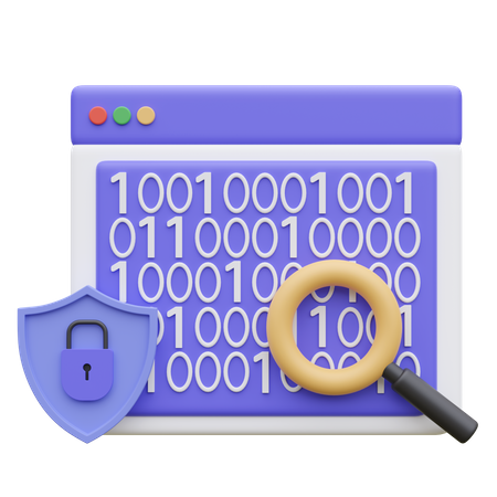 Binary Code security  3D Icon