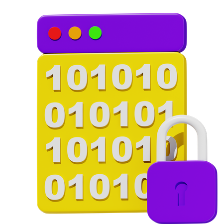 Binary Code Security  3D Icon