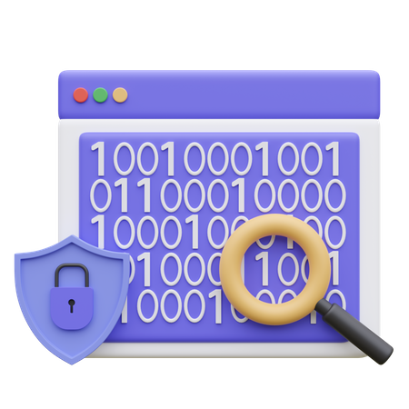 Binary Code security  3D Icon