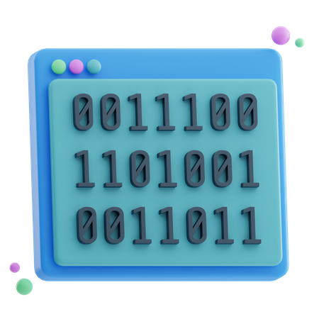 Binary Code Website  3D Icon
