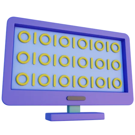 3 D Icons Of Binary Coding With Transparant Background And Big Size File 3D Icon