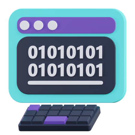 Binary Coding  3D Icon