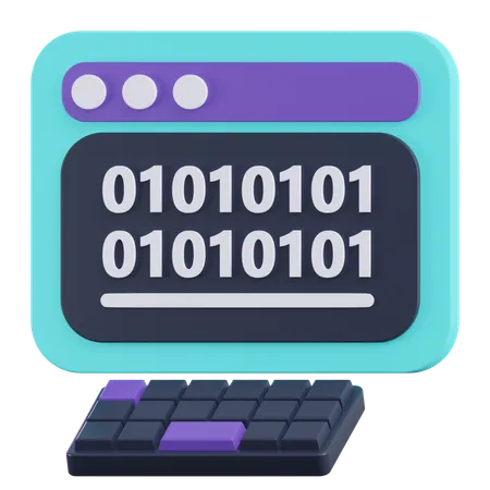 Binary Coding  3D Icon