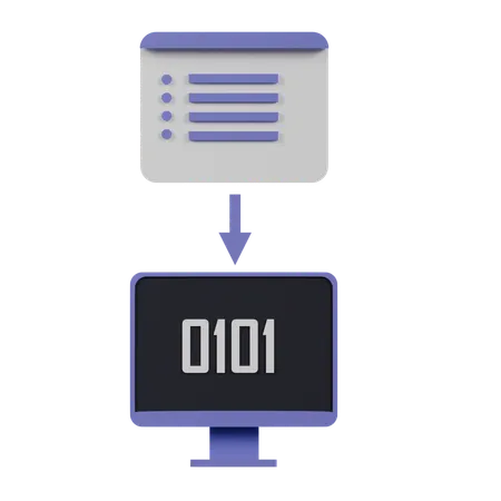 バイナリコーディング  3D Icon