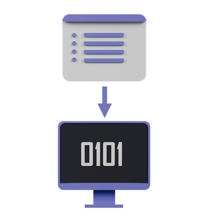 Binary Coding  3D Icon