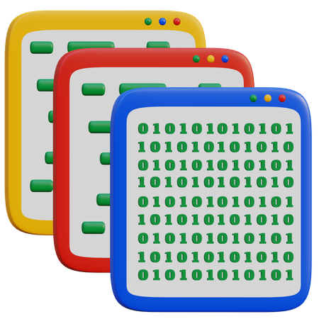 Binary Coding 3D Icon