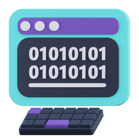 Binary Coding  3D Icon