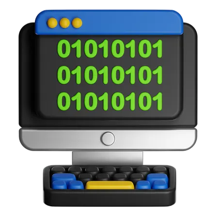 Binary Data  3D Icon