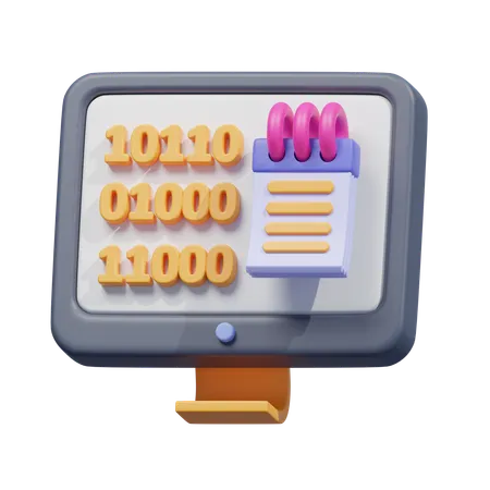 Binary data monitor  3D Icon