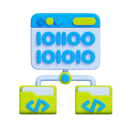 Binary Data Transmission  3D Icon