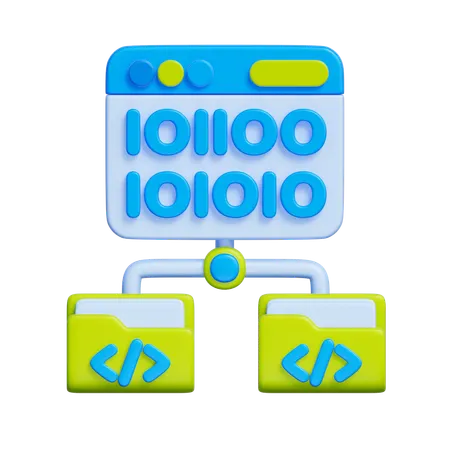 Binary Data Transmission  3D Icon