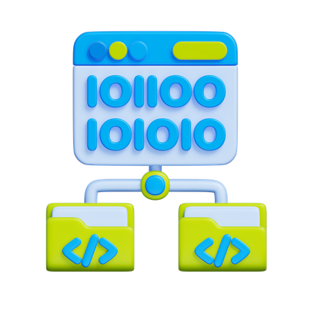 Binary Data Transmission  3D Icon