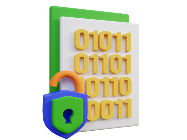 Binary Encryption 3D Icon