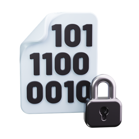 Binary File Lock  3D Icon