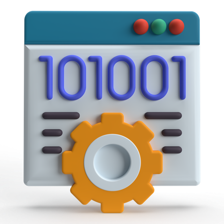 Binary Setting  3D Icon