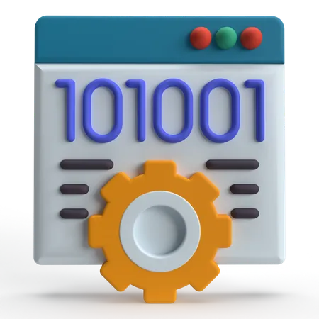 Binary Setting  3D Icon