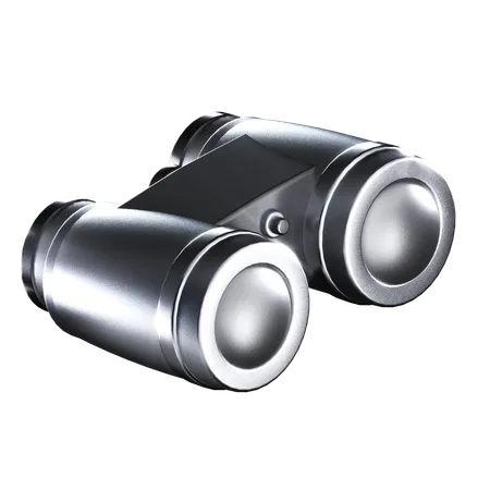 Binoculars With Silver Color Illustration In 3 D Design 3D Icon