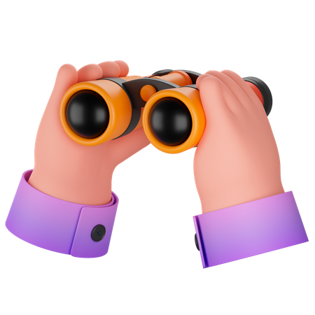 Binoculars In Hand  3D Icon