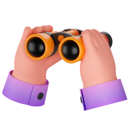 Binoculars In Hand  3D Icon