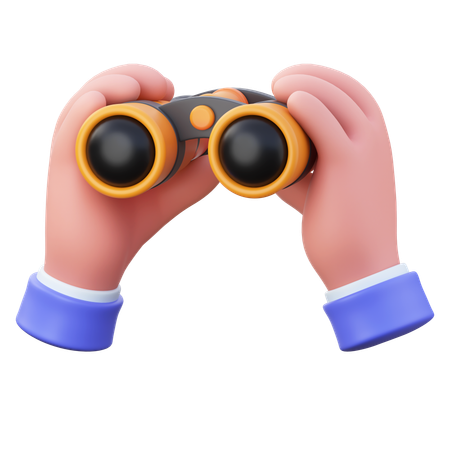 Binoculars In Hands  3D Icon