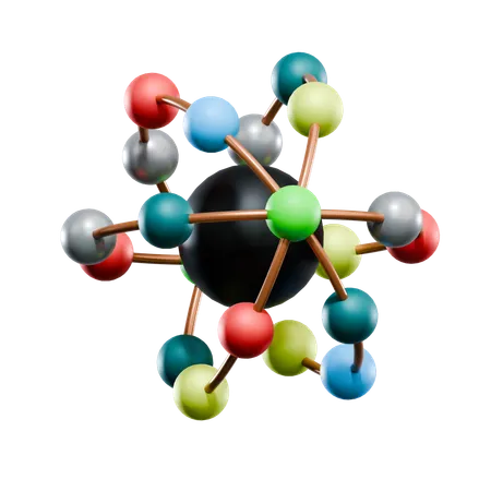 Bio Molecule  3D Icon