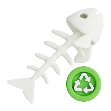 Biomüll Fischgrätenrecycling  3D Icon