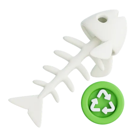 Biomüll Fischgrätenrecycling  3D Icon