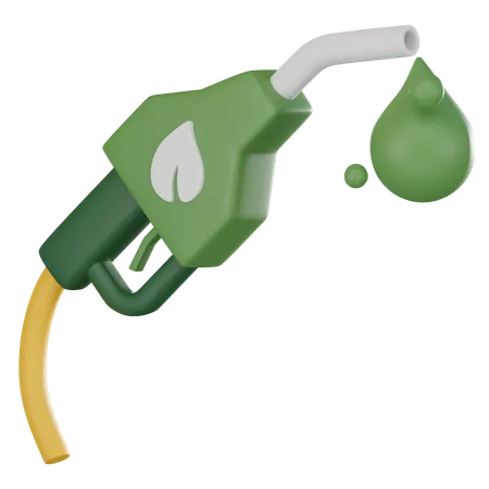 Diesel Pump Nozzle Biofuel Drop And A Green Leaf Symbol Perfect For Eco Friendly Concepts And Sustainable Energy Visuals 3 D Render Illustration 3D Icon