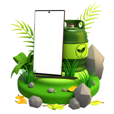 Biogas Mobile Mockup  3D Icon