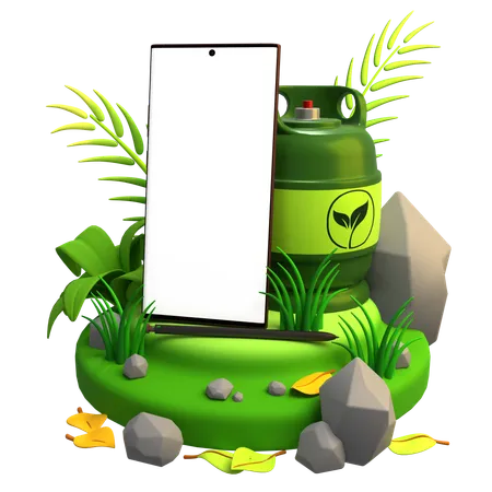 Biogas Mobile Mockup  3D Illustration